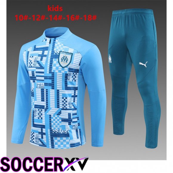 Marseille OM Kids kit Training Tracksuit Blue 2024/2025