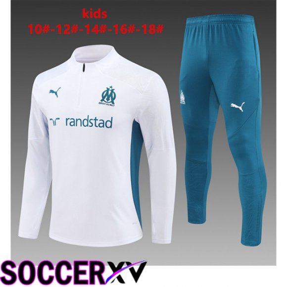 Marseille OM Kids kit Training Tracksuit White 2024/2025