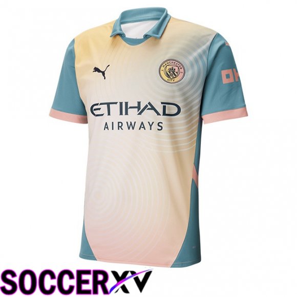 Manchester City Soccer Jersey Definitely City Yellow Blue 2024/2025