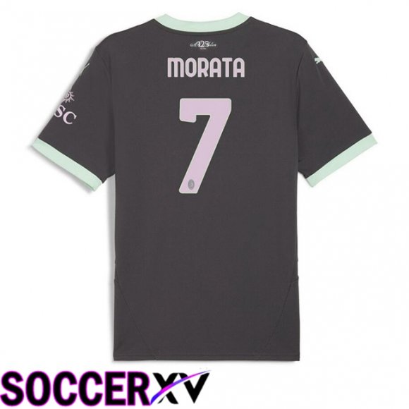 AC Milan (Morata 7) Third Soccer Jersey Black 2024/2025