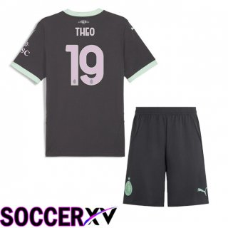 AC Milan (THEO 19) Kids Third Soccer Jersey Black 2024/2025