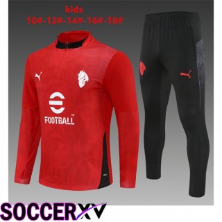 Ensemble Survetement de Foot AC Milan Enfant Rouge 2025/2026