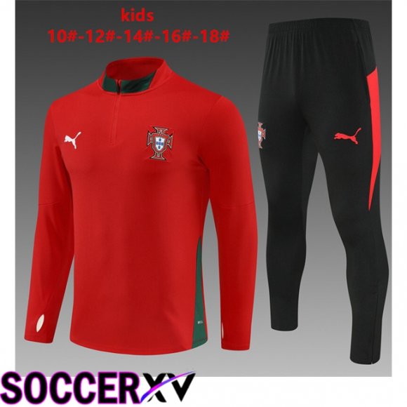 Ensemble Survetement de Foot Portugal Enfant Rouge 2025/2026