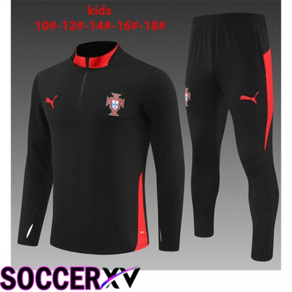 Ensemble Survetement de Foot Portugal Enfant Noir 2025/2026