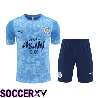 Ensemble Training T-Shirts Manchester City + Shorts Bleu 2025/2026