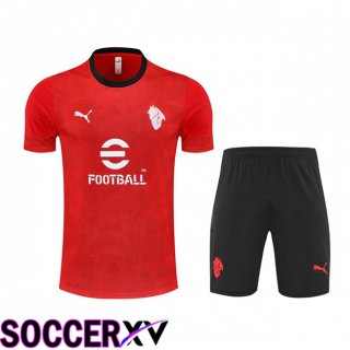 Ensemble Training T-Shirts AC Milan + Shorts Rouge 2025/2026