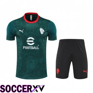 Ensemble Training T-Shirts AC Milan + Shorts Vert 2025/2026