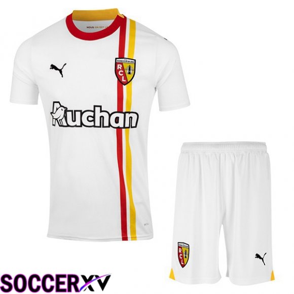 RC Lens Kids Soccer Jersey Third White 2023/2024