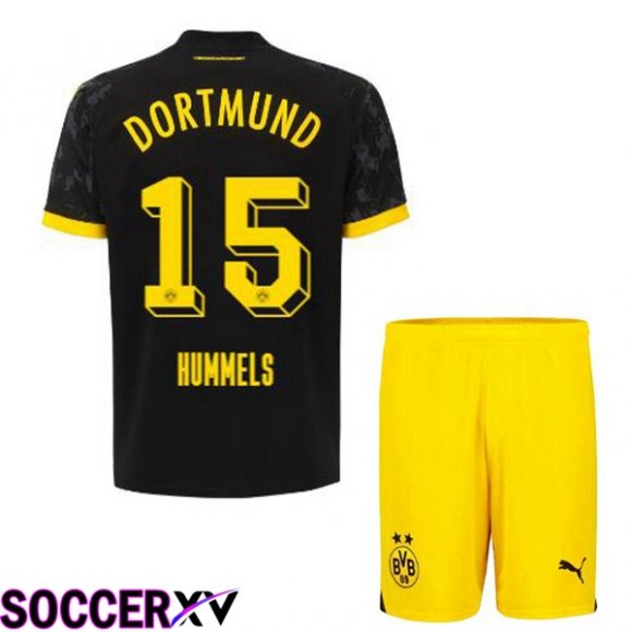 Dortmund BVB (Hummels 15) Kids Soccer Jersey Away Black 2023/2024