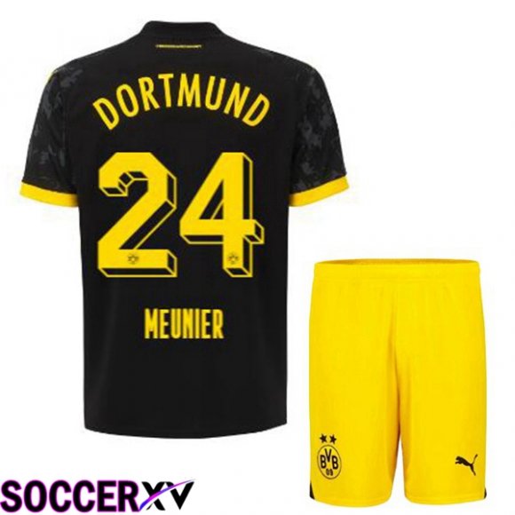 Dortmund BVB (Meunier 24) Kids Soccer Jersey Away Black 2023/2024