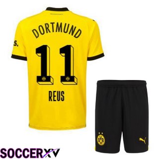 Dortmund BVB (Reus 11) Kids Soccer Jersey Home Yellow Black 2023/2024