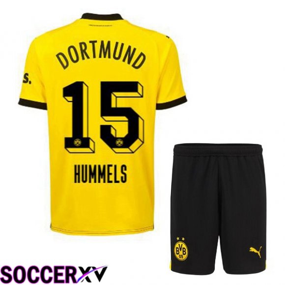 Dortmund BVB (Hummels 15) Kids Soccer Jersey Home Yellow Black 2023/2024