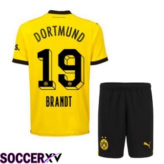 Dortmund BVB (Brandt 19) Kids Soccer Jersey Home Yellow Black 2023/2024