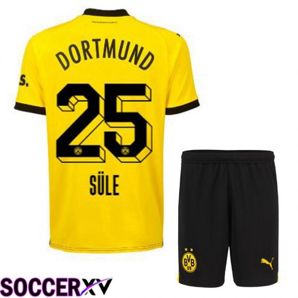 Dortmund BVB (Süle 25) Kids Soccer Jersey Home Yellow Black 2023/2024