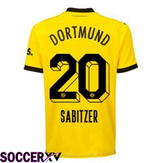 Dortmund BVB (Sabitzer 20) Soccer Jersey Home Yellow Black 2023/2024