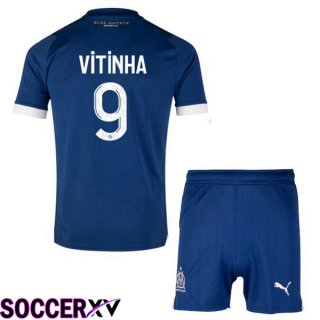 Marseille OM (VITINHA 9) Kids Soccer Jersey Away Blue 2023/2024