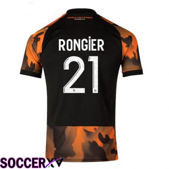 Marseille OM (RONGIER 21) Soccer Jersey Third Black Yellow 2023/2024