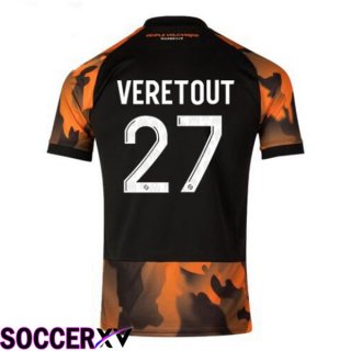 Marseille OM (VERETOUT 27) Soccer Jersey Third Black Yellow 2023/2024