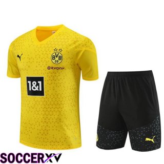 Dortmund BVB Training T Shirt + Shorts Yellow 2023/2024