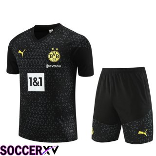 Dortmund BVB Training T Shirt + Shorts Black 2023/2024