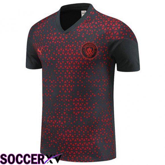 Manchester City Training T Shirt Red Black 2023/2024