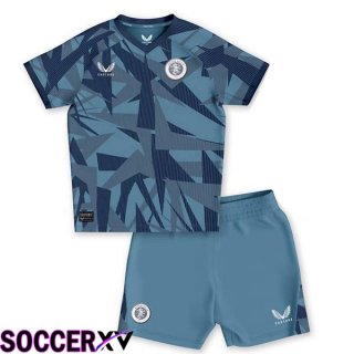 Aston Villa Kids Soccer Jersey Third Blue 2023/2024