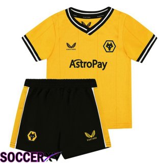 Wolves Kids Soccer Jersey Home Yellow 2023/2024