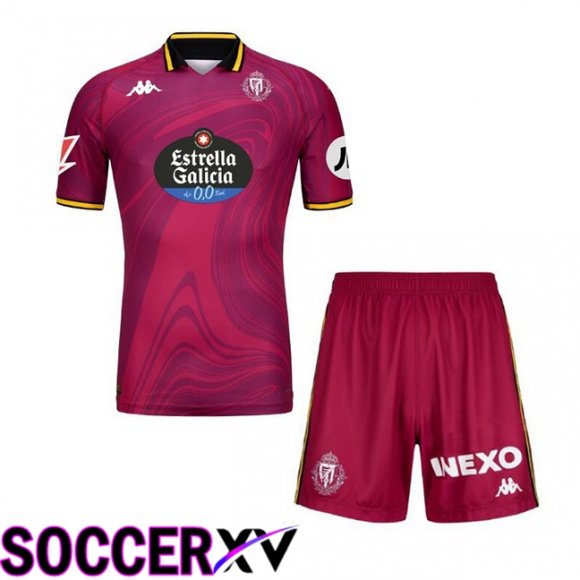 Real Valladolid Kids Third Soccer Jersey Red 2024/2025