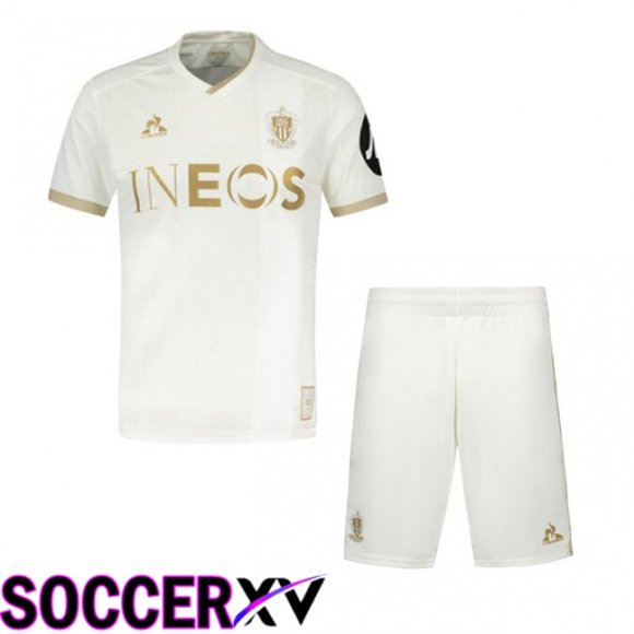 OGC Nice Kids Away Soccer Jersey White 2024/2025