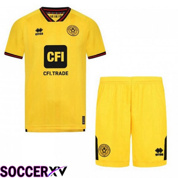 Sheffield United Kids Soccer Jersey Away Yellow 2023/2024