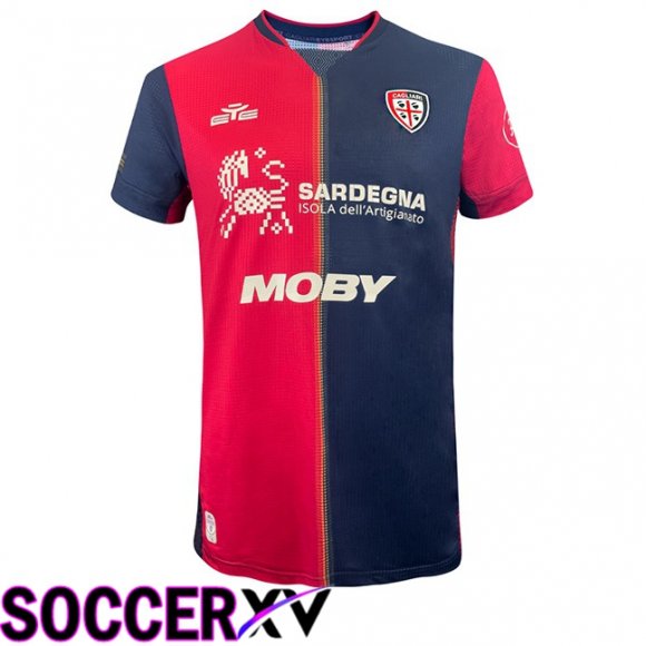 Cagliari Calcio Home Soccer Jersey Blue Red 2024/2025