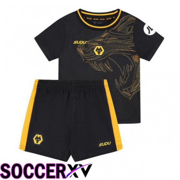 Wolves Kids Away Soccer Jersey Black 2024/2025