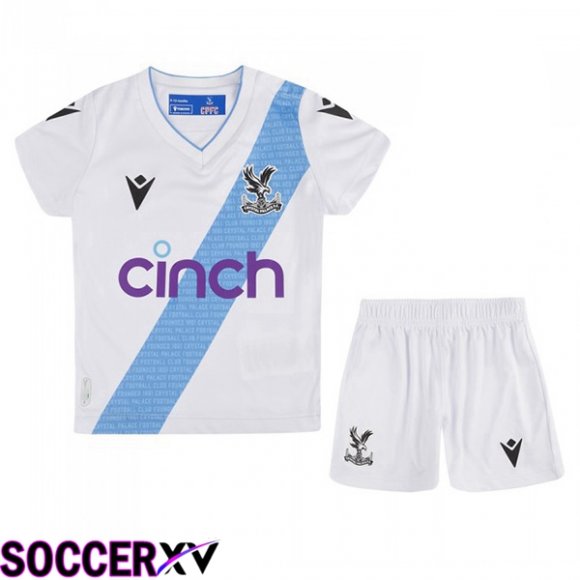 Crystal Palace Kids Soccer Jersey Away White 2023/2024