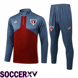 Ensemble Survetement de Foot Sao Paulo FC Rouge Gris 2025/2026
