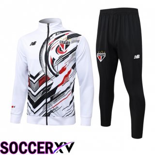 Ensemble Veste Survetement de Foot Sao Paulo FC Blanc 2025/2026