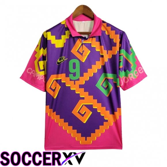 Mexico Retro Goalkeeper Soccer Jersey Purple/Pink