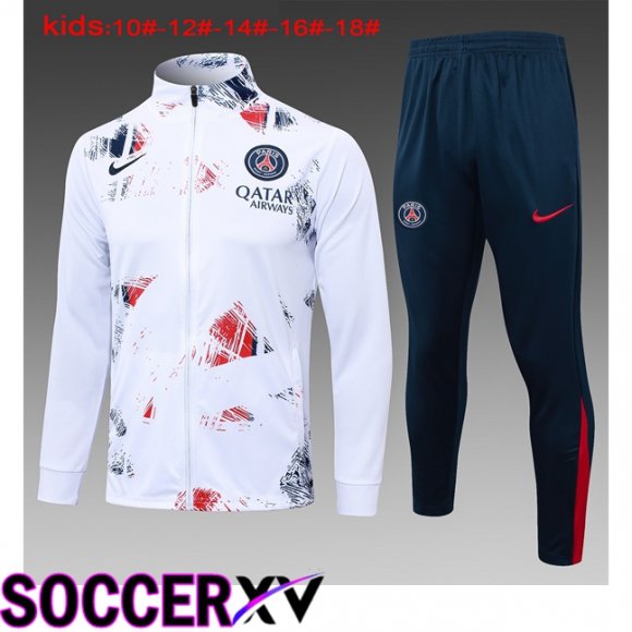 Paris PSG Kids kit Training Tracksuit - Jacket White 2024/2025