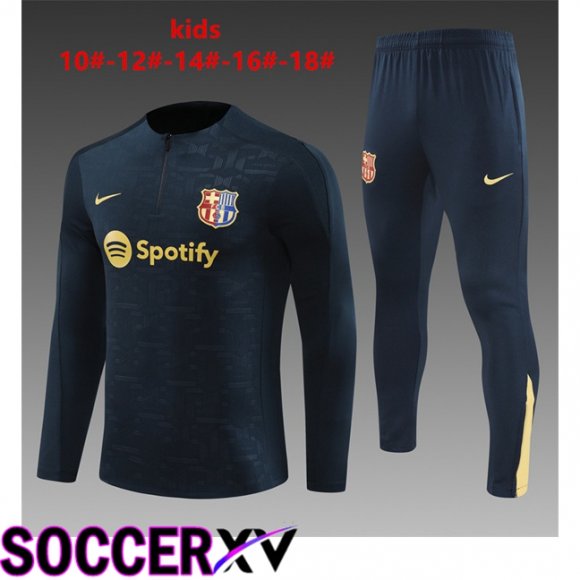 FC Barcelona Kids kit Training Tracksuit Black 2024/2025