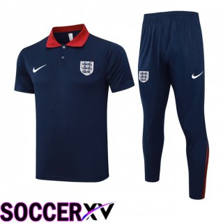 England Soccer Polo + Training Pants Blue Royal 2024/2025