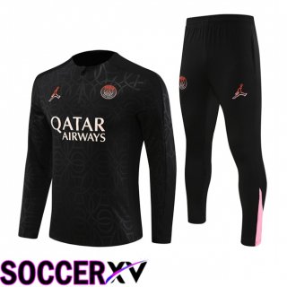 JORDAN Paris PSG Kids kit Training Tracksuit Black 2024/2025