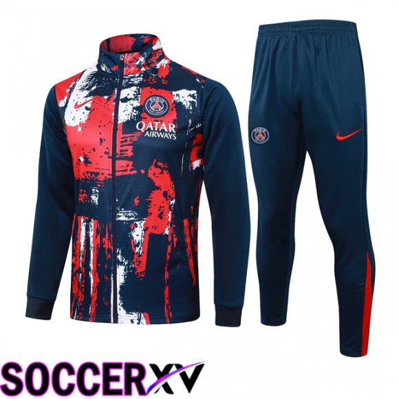 Paris PSG kit Training Tracksuit - Jacket Blue Royal Red 2024/2025