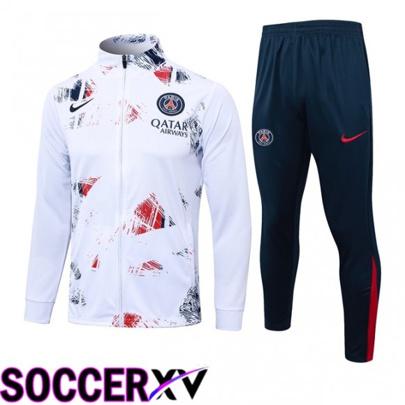 Paris PSG kit Training Tracksuit - Jacket White 2024/2025