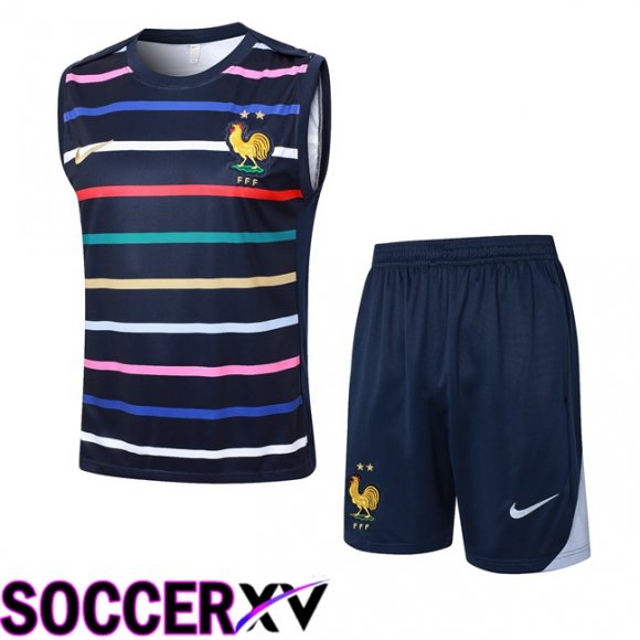 France Gilet Soccer + Shorts Blue Royal 2024/2025