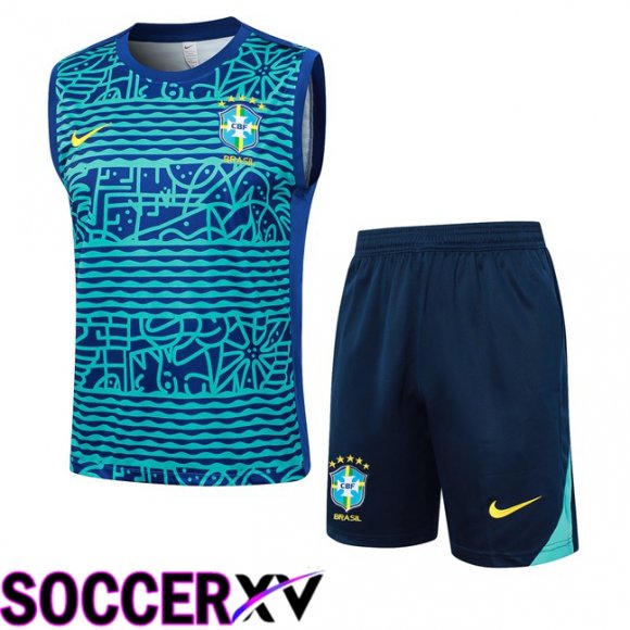 Brazil Gilet Soccer + Shorts Blue 2024/2025