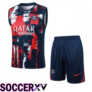 Paris PSG Gilet Soccer + Shorts Blue Royal 2024/2025