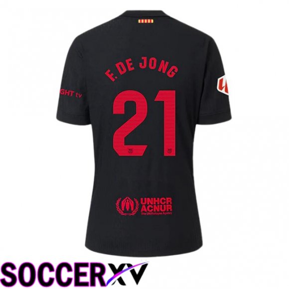 FC Barcelona (F. DE JONG 21) Away Soccer Jersey Black 2024/2025