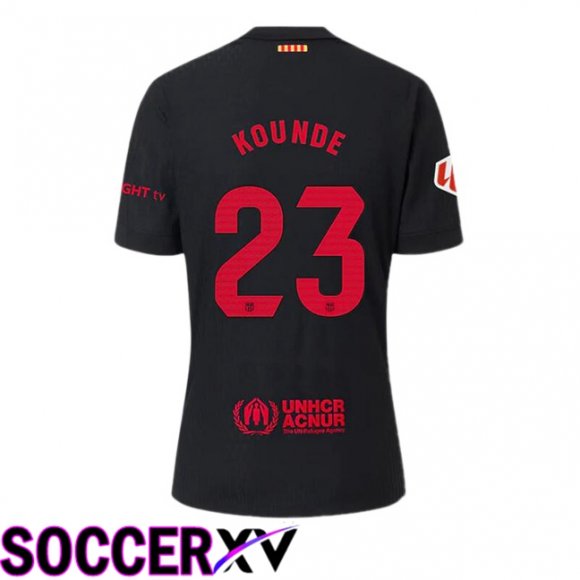 FC Barcelona (KOUNDE 23) Away Soccer Jersey Black 2024/2025