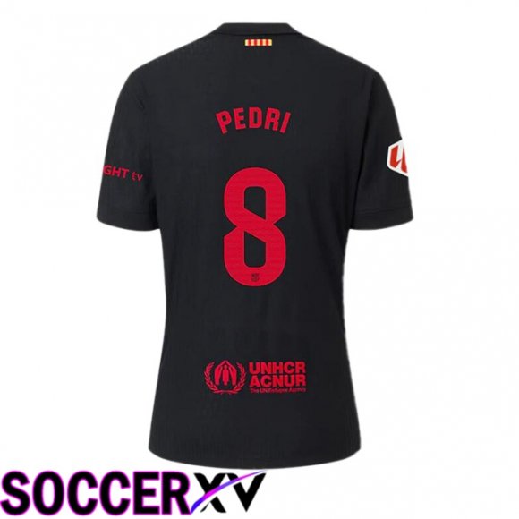 FC Barcelona (PEDRI 8) Away Soccer Jersey Black 2024/2025