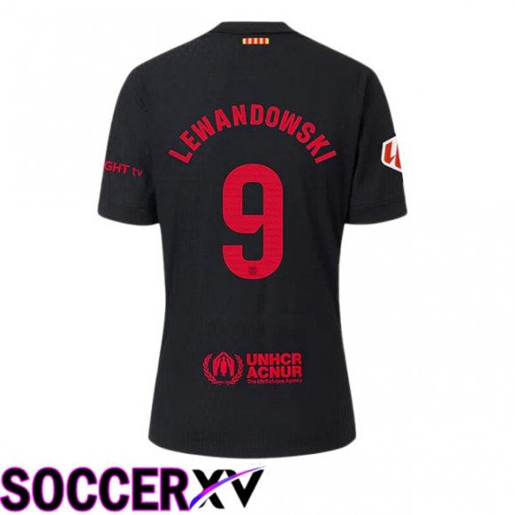 FC Barcelona (LEWANDOWSKI 9) Away Soccer Jersey Black 2024/2025