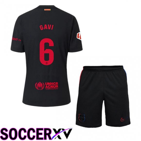 FC Barcelona (GAVI 6) Kids Away Soccer Jersey Black 2024/2025